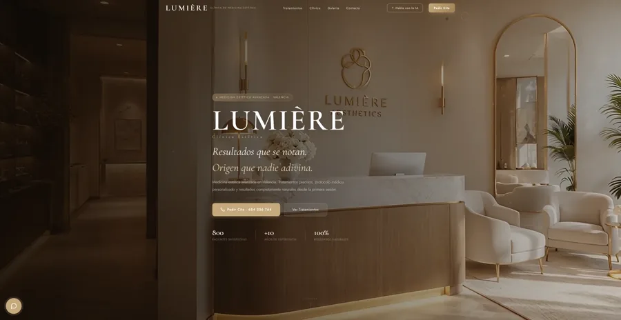 Lumière Estética — plantilla Creskio para clínicas estéticas